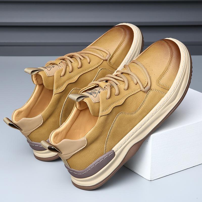 Hollow punching casual leather shoes men's extra large size 4 leather little white shoes versatile breathable board shoes tide