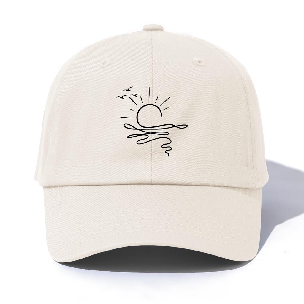 1pc Sunrise Print Baseball Cap for AdultsMinimalist Retro Style Casual Soft Adjustable Dad HatPerfect As Gift