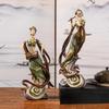 Resin Handicrafts Chinese Classical Goddess Fairy Retro Figure Sculpture Musical Instrument Decorative Figurines Home Decoration