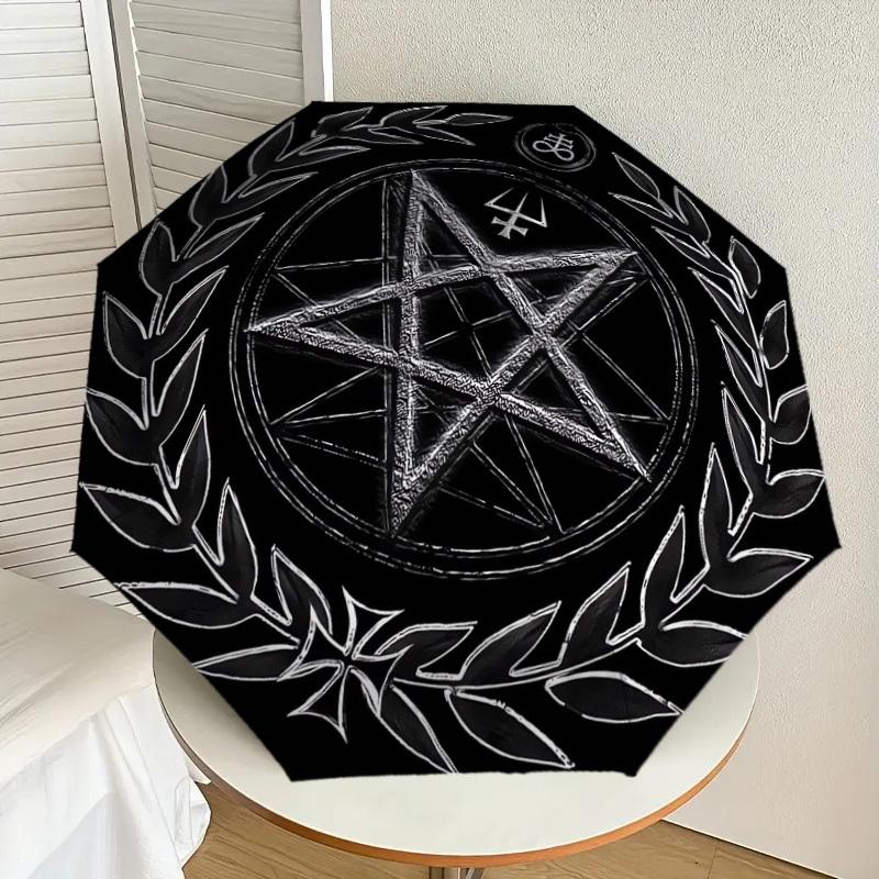 1pc Pentagram Seal of Solomon Umbrella with Plastic Handle,Suitable for All Seasons Home Travel Outdoor UmbrellaDD1713