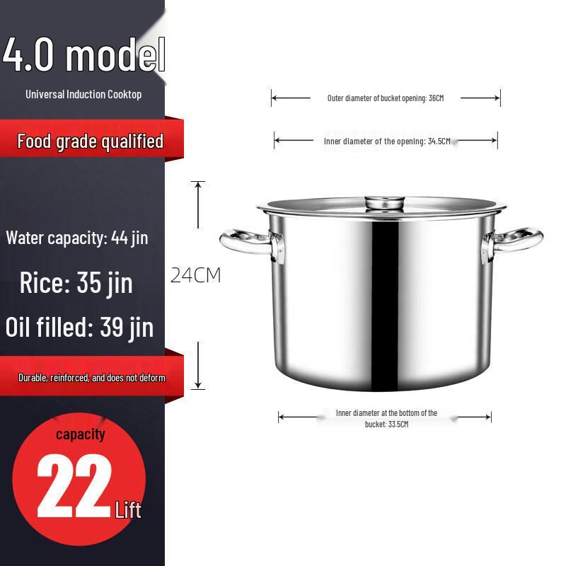 JPHZNB Thickened Stainless Steel Soup Pot with Lid