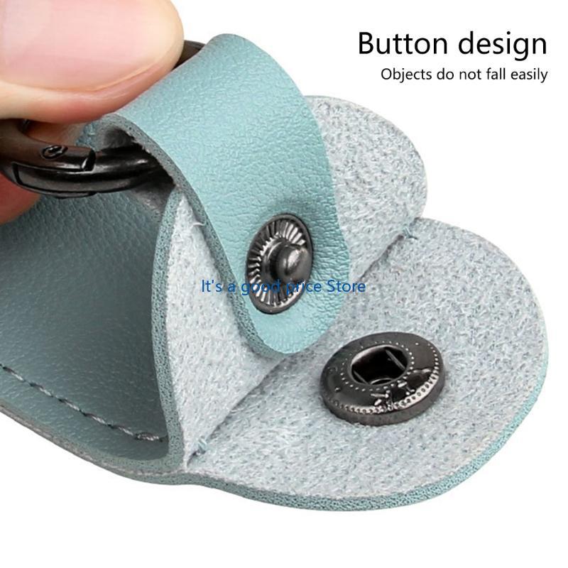 USB Flash Drive Case Microfiber Leather Dust Protective Cover with Metal Closure Keychain Optional Color