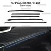 TPU Carbon Fiber Style Door Side Dashboard Strips for Peugeot 208 E-208 2020-2025 Interior Protection Sticker