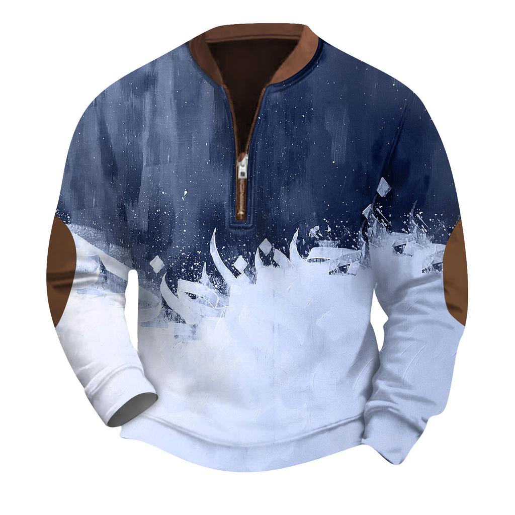 Men's Retro Casual Gradient Printed Sweatshirt
