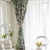 Curtain Oil Painting American Style Retro Flower Curtain Bedroom Balcony Window Floor Shading Curtains Rod
