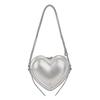 Borsa a tracolla a forma di cuore 3D, Portamonete chic, dolce e cool a spalla singola, Borsa a mano geometrica di tendenza da donna