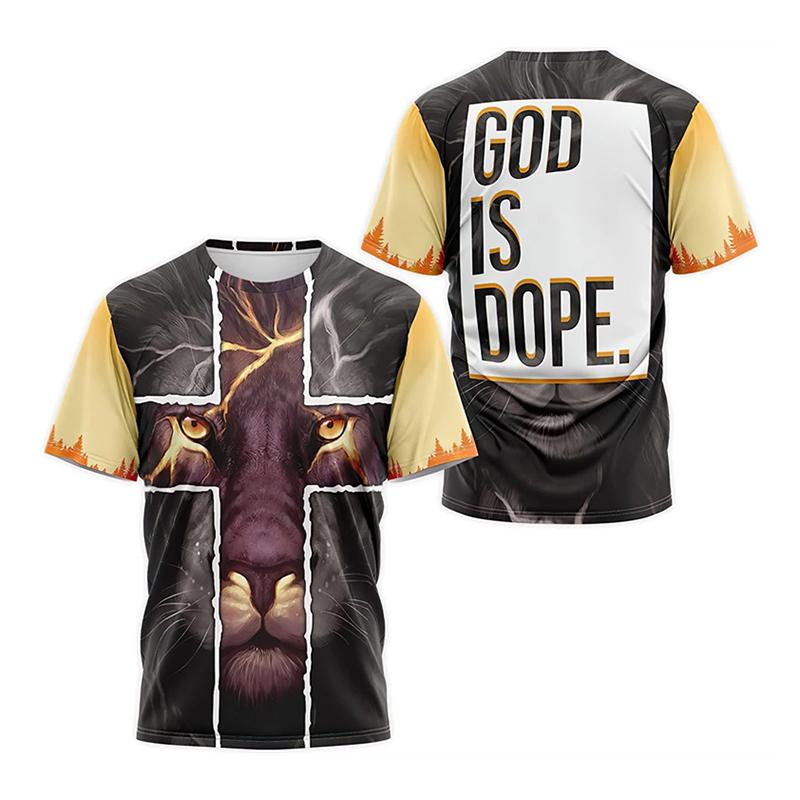

Jesus God T-shirt For Men Easter Festival Personality Street Short Sleeve T Shirts Knight Role Playing Funny Harajuku Tee Top S