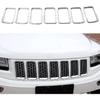 7PCS Front Grill Inserts Grille Cover Trim, Front Grill Rings Grille Inserts Cover Trim Kit, Compatible with Jeep Grand Cherokee 2014-2016, Chrome