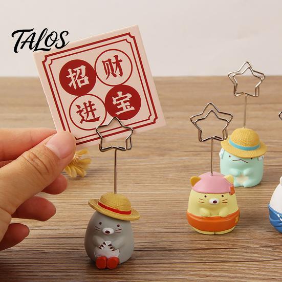 Durable Memo Clip Desktop Stand, Cartoon Animal Message Note Holder, Cute Resin Base Photo Healing Atmosphere Decor Display Clip, Table Number