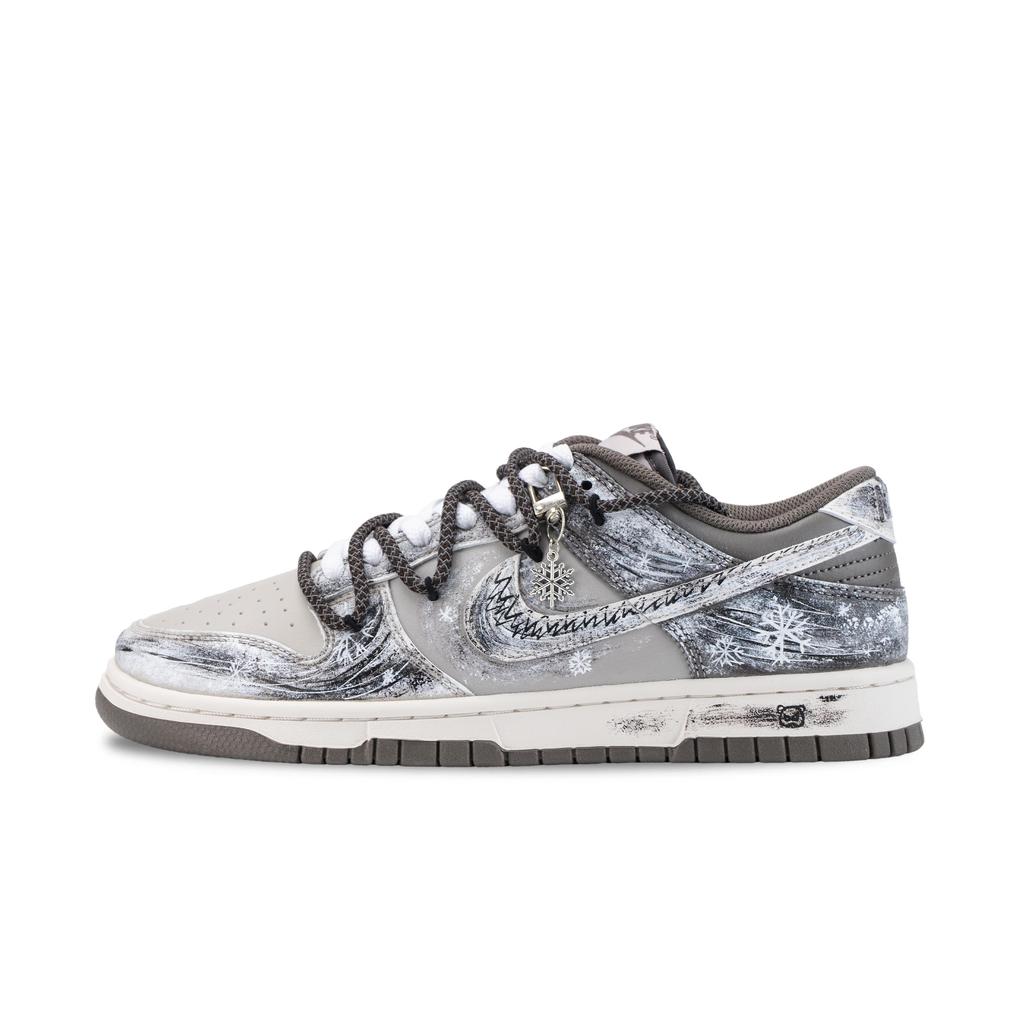 Nike Dunk Polar Frost Snow Abrasion Resistant Low Top Skateboard Shoes Unisex Gray White HF5441-009(Team836-)