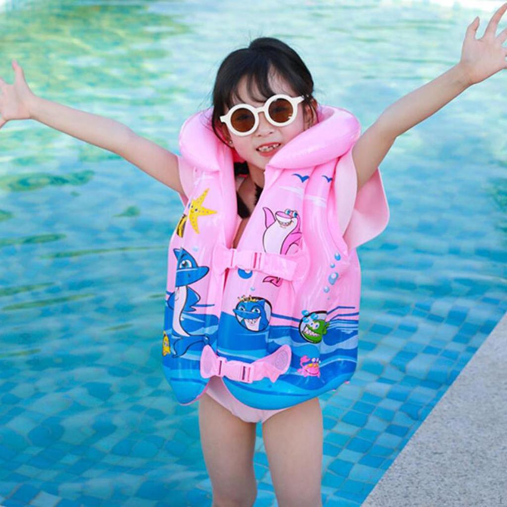 Kids Inflatable Swim Vest Float Swimsuit Buoy Aid for Kayak Fishing Surfing