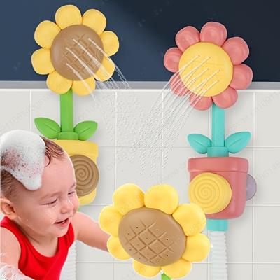 Dětská slunečnice Sprchová koupelová hračka Hlavice s rozprašovačem Stříká vodu Sprcha Plavecký bazén Koupání Koupací míček s manuálním zařízením Pro děti Dárek