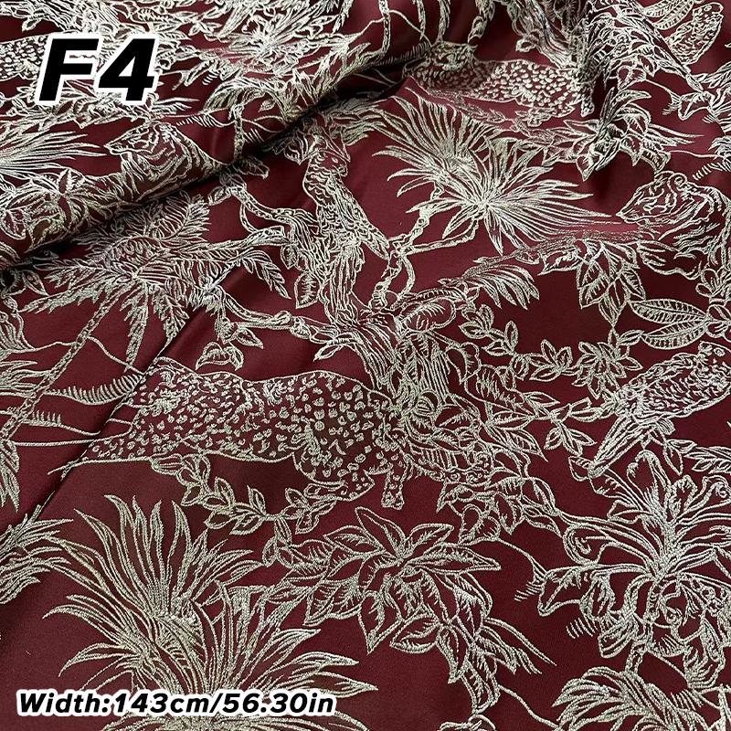 1M Luxus Goldene Seidenblume Geprägtes Jacquardgewebe Gewebter Brokatstoff Bekleidung Kleid Anzug Tasche Polsterung DIY Nähstoff