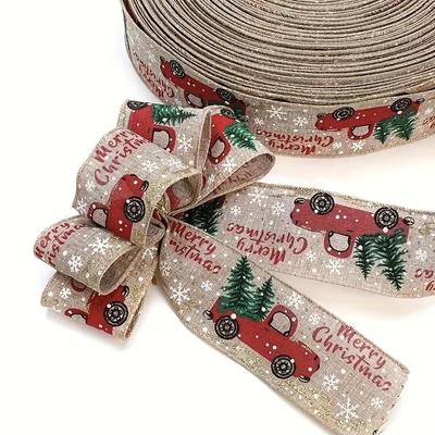 Christmas Snowman Decorative Ribbon Christmas Tree Ribbon for Garland, Wreath Gift Wrapping DIY Crafts Party Decorations