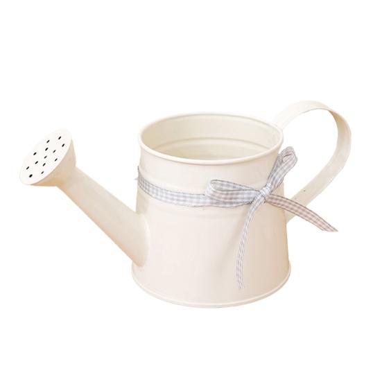 1L Mini-Gießkanne mit Schleifenverzierung Vintage Ergonomischer Griff Robuster Metall-Innen-Außen-Gartenpflanzen Blumen-Gießkanne