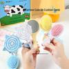 Cartoon Cat Paw Cushion Comb: Cute, Soft, Portable Travel Brush with Heart Massage Design