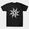 Aziatische Maat Heren Zwart Print T-shirt Twee Tijd-Verlaten Geen-Knip Print Katoenen T-shirt