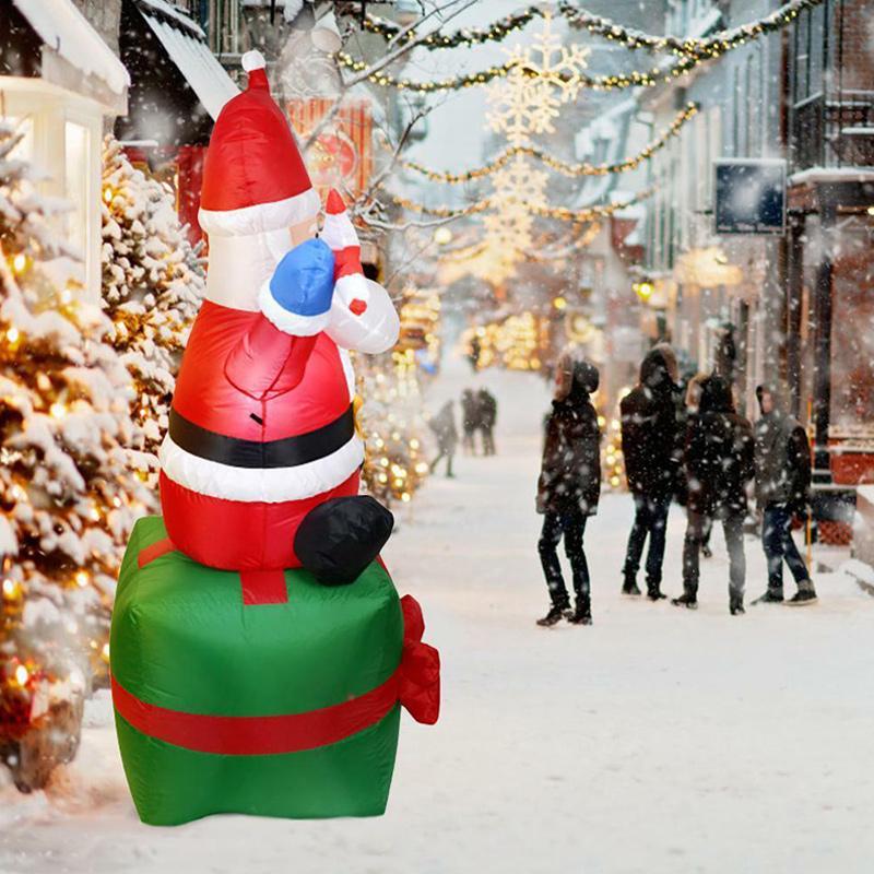 Christmas Inflatable LED Lights Santa Claus Ornament Cartoon Model Decor Home Outdoors Christmas New Year Decor