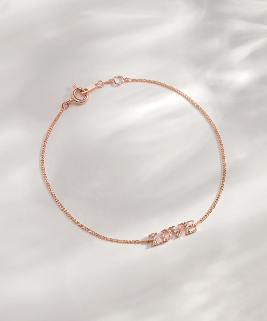 Mcel 14K Love Poem Initial Bracelet