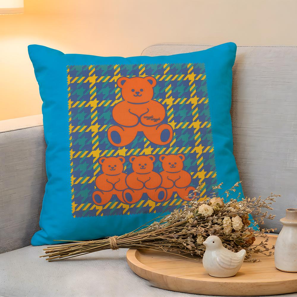 Cushion Cover  Linen  SkinFriendly Soft Decorative Case for Sofa Home Decor Colorful Cute Wwiggle wiggle Pillow cover