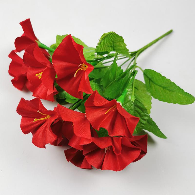 Artificial Morning Glory Floral Table Decoration – Creative Handcrafted Plastic Flowers for Living Room & Wine Cabinet Decor