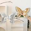 Christmas Tree Butterfly Ornaments 3D Glitter Hollow Butterflies Decoration Xmas Tree Wreath Wall Hanging Decor