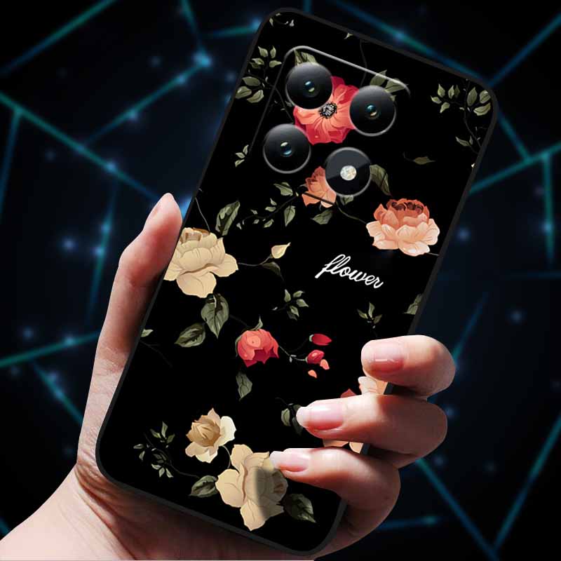 3D Flowers Emboss Fundas For Xiaomi 14T Pro 5G Case Soft Silicone Phone Cases for Xiaomi 14T 5G Back Covers Shell Mi 14T Pro Bag