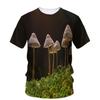 Men's T-Shirt 3D Print Natural Mushroom Graphic T Shirt For Men Women Streetwear Crew Neck Short Sleeve