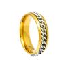 Stainless Steel Rotatable Chain Couple Ring Anxiety Multifunctional  Fashion 6mm Fidget Spinner Rings Power Sense Gifts