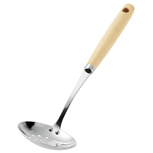 Shimomura Kogyo Nabetomo Tabletop Wooden Handle Perforated Ladle NBT-202