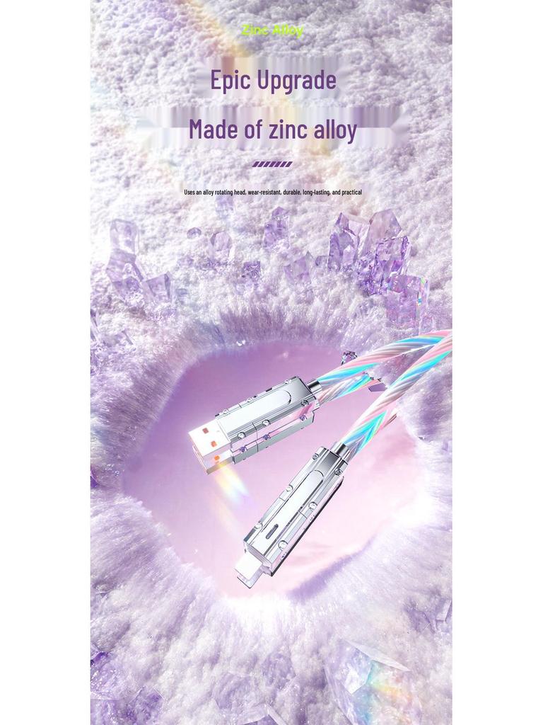 Four-in-One Luminous Fast Charging USB-C to Multi-Device Glowing Charger Cable