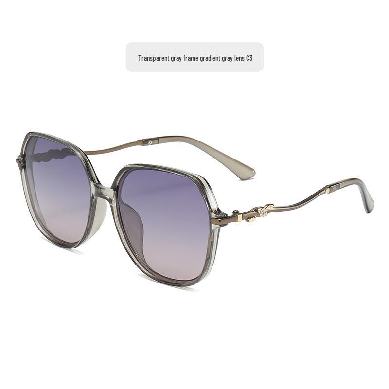 Elegant High-End Polarized Metal Frame Granny Glasses Sunglasses