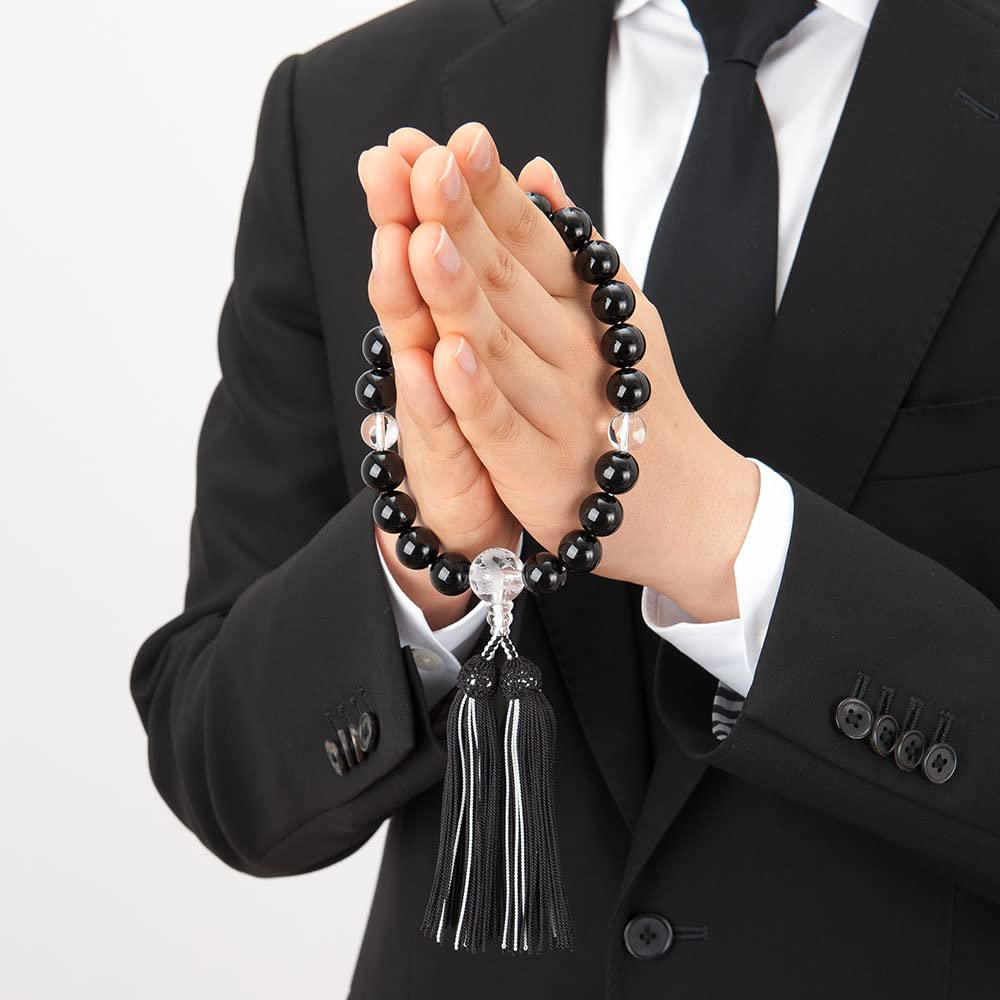 Altar Shop Takita Kyoto Prayer Beads for Black Dragon Carved 20 Pure Silk Head Bead Bag Can Be Used by All Certificate Included [Buddhist Shoten] Men,