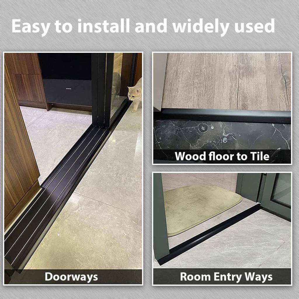 MAGILL Aluminum Floor Transition Threshold Strip, Interior Threshold Reducer for Wood To Tile/Carpet To Tile Transitions Edge Bar, Cuttable (Color :