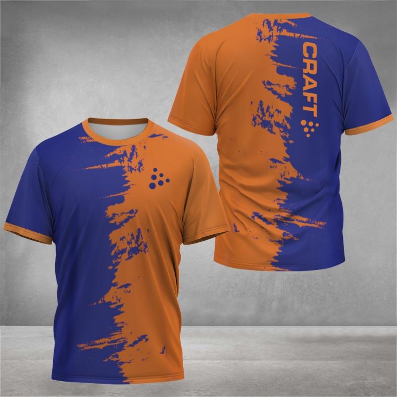 2026 new men's hiking sports letter print comfortable and breathable round neck T-shirt summer outdoor casual top
