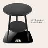 Side Table, Bedside Table, Living Room Side Table with Shelf, Storage, Round, Slim, Scandinavian Style (Black, 38*38*55cm)