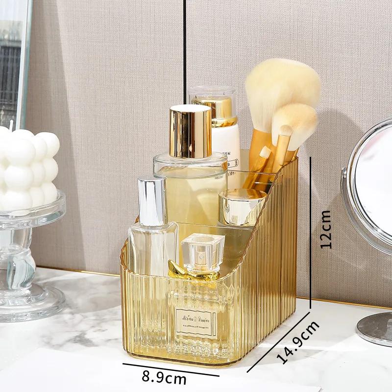 Kunststoff Make-Up Bad Lagerung Box Kosmetik Eimer Desktop Make-Up Schmuck Lagerung Fall Kleinigkeiten Tisch Container Organizer