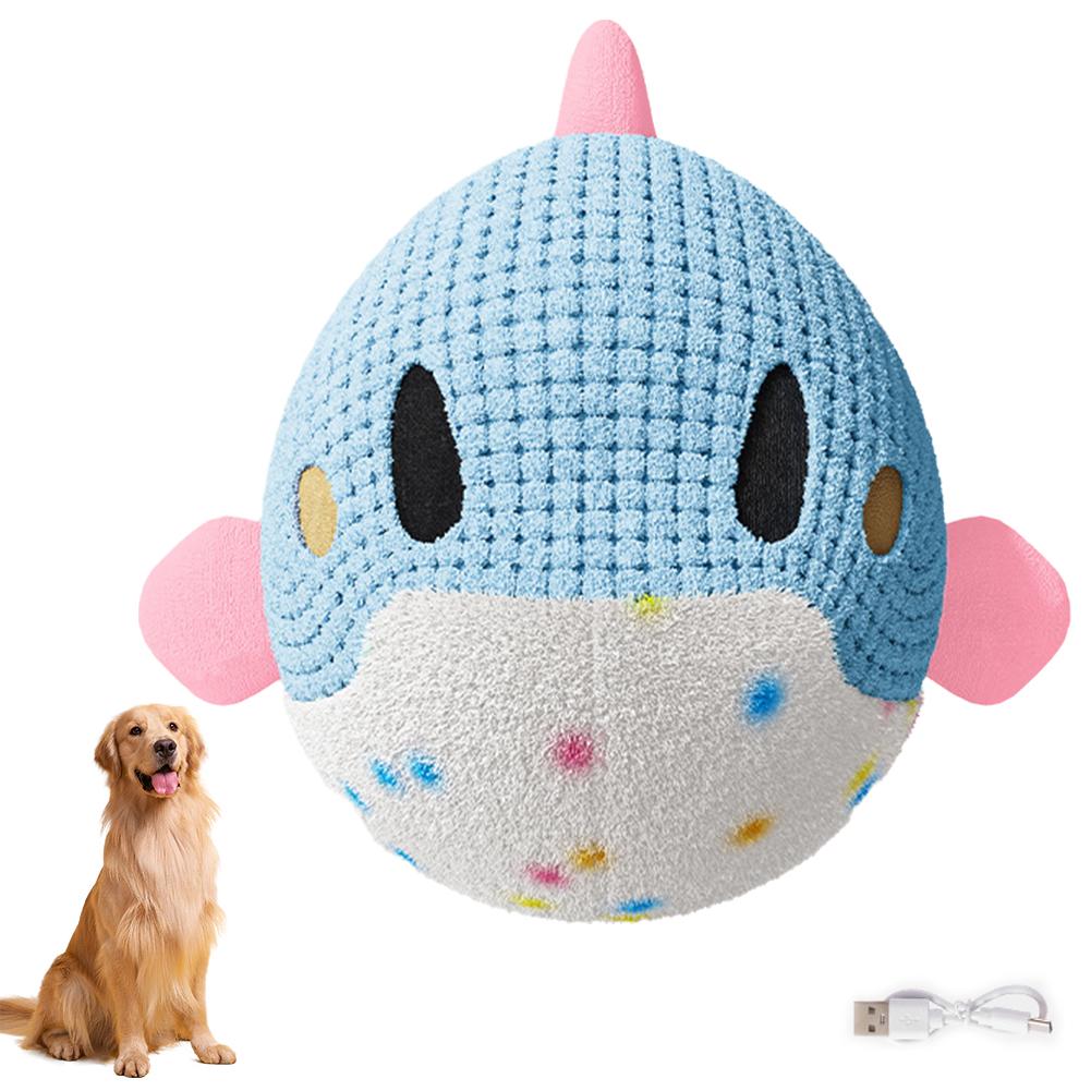 Interactive Dog Toys, 2026 New Active Moving Pet Plush Toy USB Charge Washable Disassemblable Plush Squeaky Dog Toy For Dogs