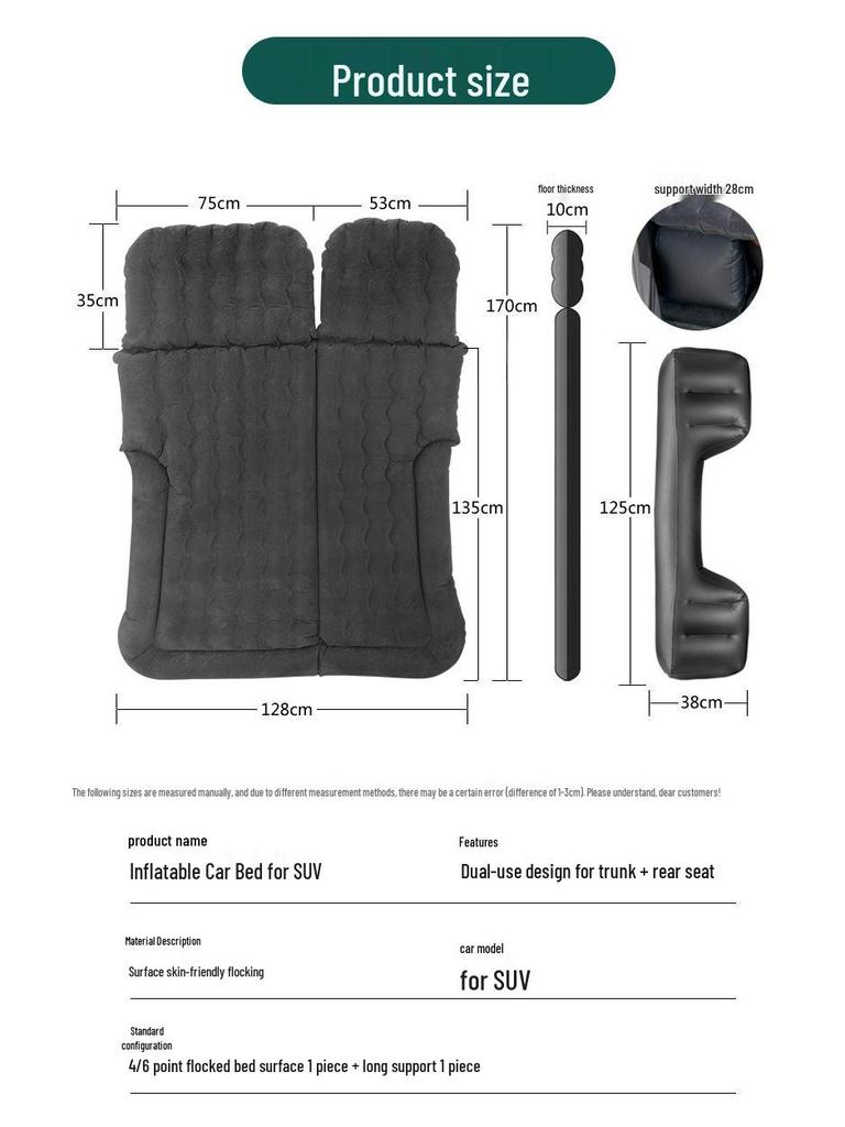 SUV Rear Seat Inflatable Mattress: Travel Bed for Self-Driving Tours and Off-Road Vehicles