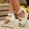 Scarpe Taglie Forti da Donna 36-42 Moda Estiva Zeppe Piattaforma Sandali con Cinturino e Fibbia Scarpe da Spiaggia Sandali Casual da Festa e da Sera