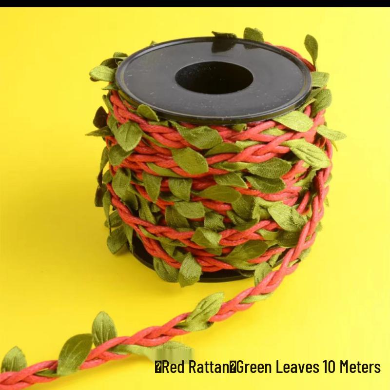Jute Rope with Rattan Green Leaves for DIY Air Conditioner Pipe Decoration and Crafts