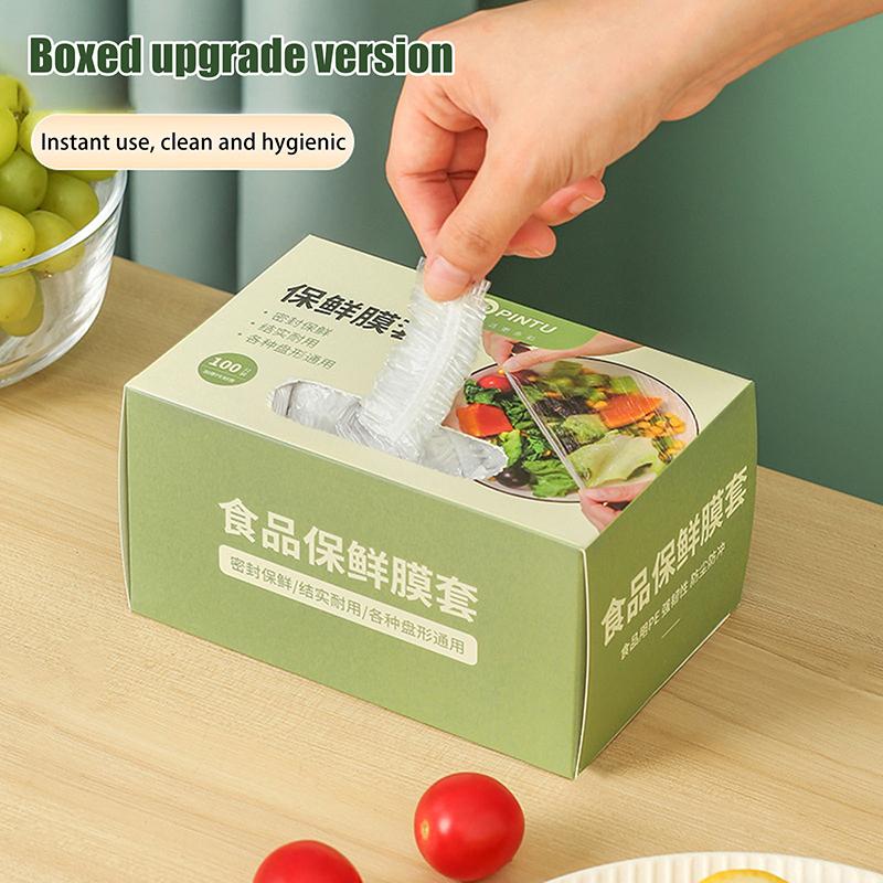 

100 шт. одноразовые пищевые крышки пластиковые для хранения свежих продуктов пищевые крышки для овощей и фруктов эластичные крышки для мисок кухонное хранение
