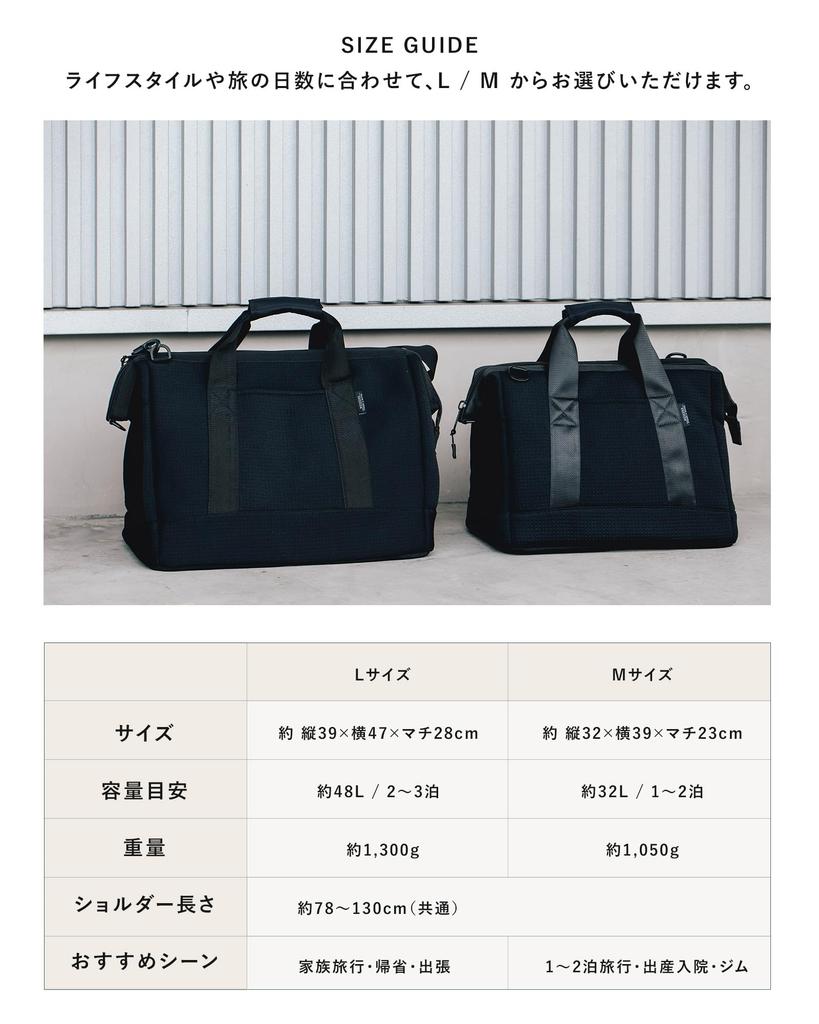 Edita Boston Tasche für Herren und Große Neopren-Reisetasche für oder Drei Heather Größe L Damen, Kapazität, Eine, Zwei, Nächte, Leicht, Faltbar, Schwarz,