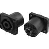 2PCS 4 Pole Square Female Panel Mount Socket Twist Lock Speaker Female Jack Panel Mount Socket Connector-Audio Speaker Jack Twist Lock