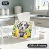 1pc Tissue Box, WATERCOLOR DALMATIAN PUPPY WARM CHEERFUL Pattern, 2D Flat Printing, Lightweight, Folds Flat, Napkin Dispenser, for Restaurant