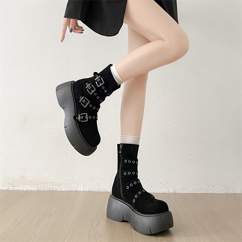 Popular retro British style thick-soled Martin boots women's 2025 new summer versatile skirt soft-soled short boots