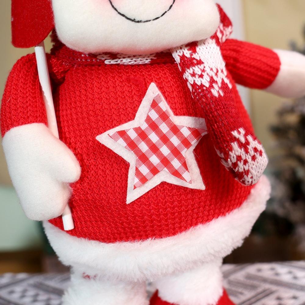 Santa Claus Christmas Telescopic Doll Standing Posture Snowman Elk Decoration  Wall Decoration