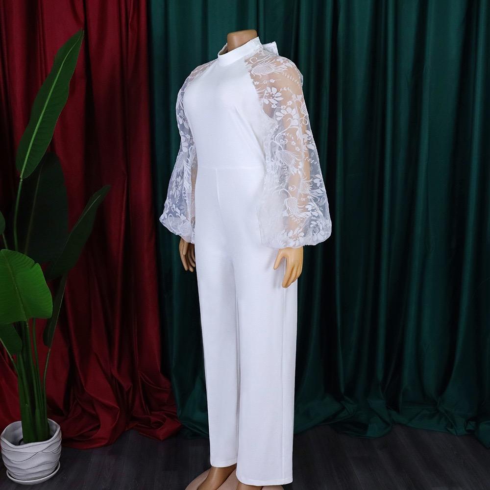 Elegant Jumpsuits Women O Neck Long Sleeve Belt High Waisted Straight Pants Female 2026 New