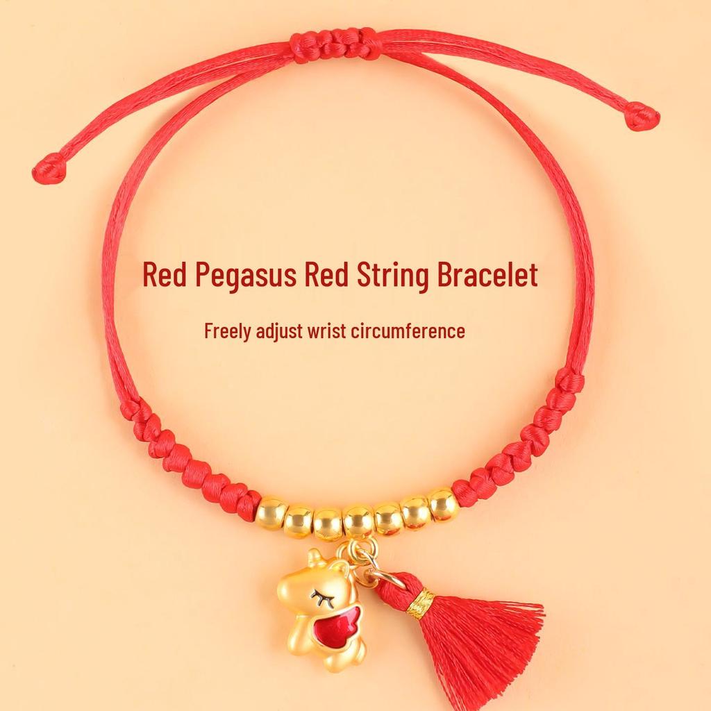 Rotes gewebtes Seilarmband für Männer & Frauen – Glücksbringer zum Jahr des Pferdes