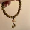 Elastic Flower Sandalwood Bangle Rosary Green Natural Sandalwood Bracelet  Couple
